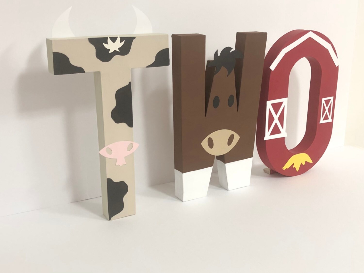 Barnyard Lettering Farm Animals Theme Decorated 3D Letters for Kids Birthday Parties ...
