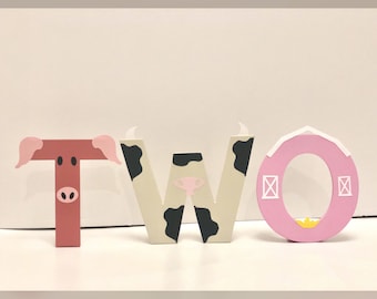 Barnyard Birthday Letters (price is per letter), Farm Animal birthday, Farm Birthday, Farm Animal Party, Barnyard Party, Cowgirl Birthday