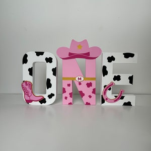 Pink Cowgirl 3D letter for birthdays or room decorations | Rodeo first birthday