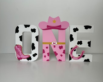 Pink Cowgirl 3D letter for birthdays or room decorations | Rodeo first birthday