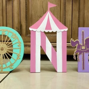 Carousel Birthday Party (price is per letter) | Carousel Letters, Circus Birthday Party | Carnival birthday | Carousel Theme Party