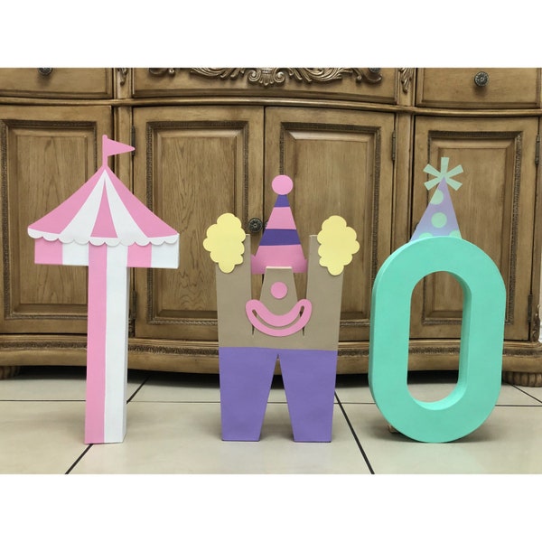 Circus Birthday Letters 16" | Carousel Party, Circus Letters, Carnival Birthday Party, Carnival Theme Party, Circus Themed Party