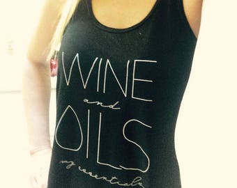 WINE and OILS: my essentials - Black Racerback Flowy Tank  | Essential Oil T-shirts  | doTERRA  | Young Living