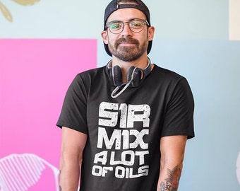 Sir Mix un sacco di oli.  -Camicie uomo olio essenziale | doTERRA uomini | Uomini giovani che vivono