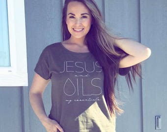 JESUS and OILS: my essentials - Dolman  | Essential Oils Shirt  | doTERRA | Young Living | Team | Convention