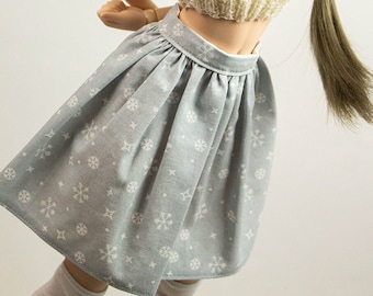 Grey Christmas Skirt for Smart Doll, Dollfie Dream Clothes, Doll Accessories, Smart Doll Clothes, BJD Doll Clothes, 1/3 Scale Doll Clothes