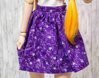 Purple Skirt for Smart Doll, Dollfie Dream Clothes, Doll Accessories, Smart Doll Clothes, BJD Clothes, Smart Doll Skirt, Doll Skirt Purple