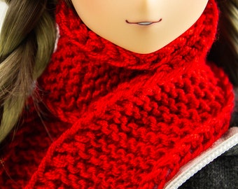 Red Scarf for Smart Doll, Dollfie Dream Clothes, Doll Accessories, Smart Doll Clothes, BJD Doll Clothes, 1/3 Scale Doll Clothes