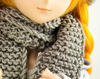 Taupe Scarf for Smart Doll, Dollfie Dream Clothes, Doll Accessories, Smart Doll Clothes, BJD Doll Clothes, 1/3 Scale Doll Clothes