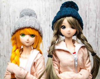 Bommelmütze für Smart Doll, Dollfie Dream, SD, 1/3 BJD, Wintermütze, Handgestrickte Bommelmütze, Geschenk für sie, Smart Doll Kleidung