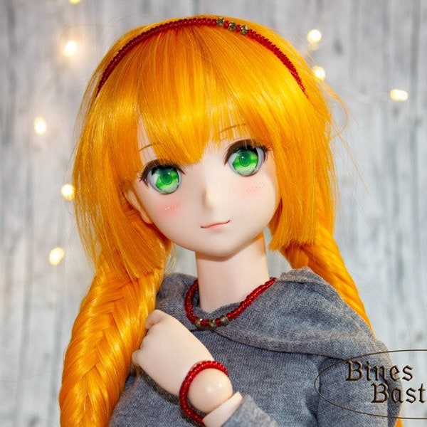 Beaded Jewelry Set for Dollfie Dream, Smart Doll, SD, 1/3 BJD, Christmas Jewellery, Christmas Gift for Doll Lovers, Stocking Stuffers, Red