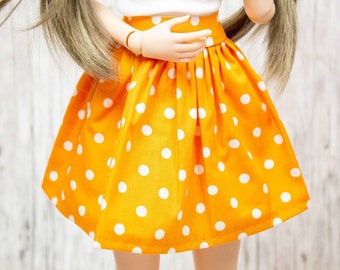 Orange Skirt for Smart Doll, Dollfie Dream Clothes, Doll Accessories, Smart Doll Clothes, BJD Clothes, Smart Doll Skirt, Doll Skirt Orange