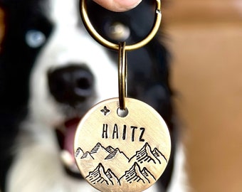 Personalised Pet ID | Custom Pet ID | Dog Name Tag | Pet ID tag | Dog Tag | Dog Keytag | Dog Keychain | Dog keyring | Dog id tag | Brass