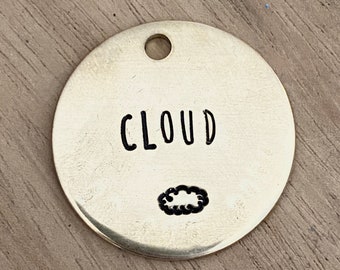 Etiqueta de mascota en la nube, Etiqueta de perro en la nube, Etiqueta de identificación de perro, Etiqueta de gato, Etiqueta de nombre de perro, Etiqueta de perro para perros, Etiqueta de mascota personalizada, Etiqueta de perro personalizada