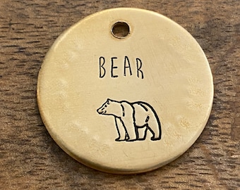 Placa de identificación para perro con forma de oso, etiqueta para collar de gato, etiqueta de identificación para mascota, etiqueta para nombre de perro para etiqueta de gato, etiqueta para nombre de gato, etiqueta para mascota con forma de oso, etiqueta para collar de perro, etiqueta metálica para perro