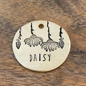 Dog Tag, Dog Tags for Dogs, tulip dog tag, flower, Dog Tag, Pet Id Tag, Dog ID Tag, floral Dog Tag, Personalized Dog Tag, Customized Pet Tag