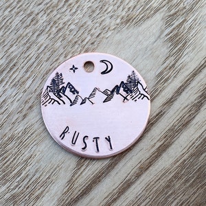 Dog Tag, Dog Tags for Dogs, Mountain, Sun, Dog Tag, Pet Id Tag, Dog ID Tag, Jasper&#39;s Sunrise, Personalized Dog Tag, Customized Pet Tag