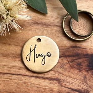 Dog ID Tag, Dog Tag, Minimalist Dog Tag, Simple Dog Tags, Brass dog Tag, Pet ID Tag, Personalized Dog Tag, Custom Dog Tag, Dog Tags for Dogs