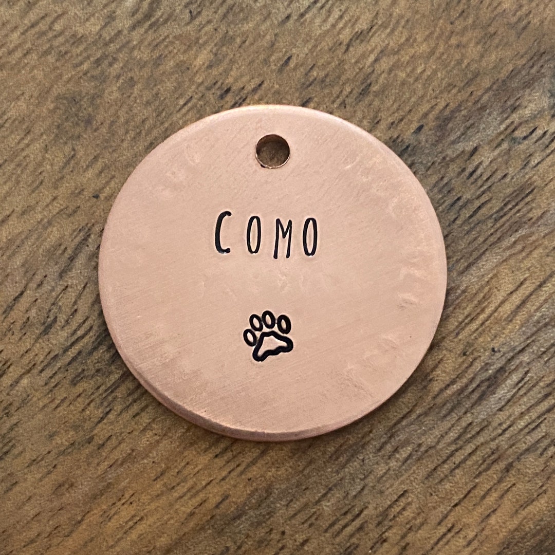 Brass Dog Name Tag Brass Dog Keychain Brass Dog ID Tag Paw Etsy