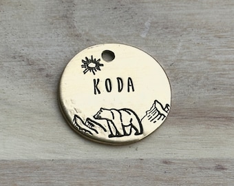 Pet Tag, Dog Tag, Pet Name Tag, Cat Collar Tag, Pet ID Tag, Dog Name Tag, Cat Tag, Cat Name Tag, Bear Pet Tag, Dog Collar Tag, metal dog ID