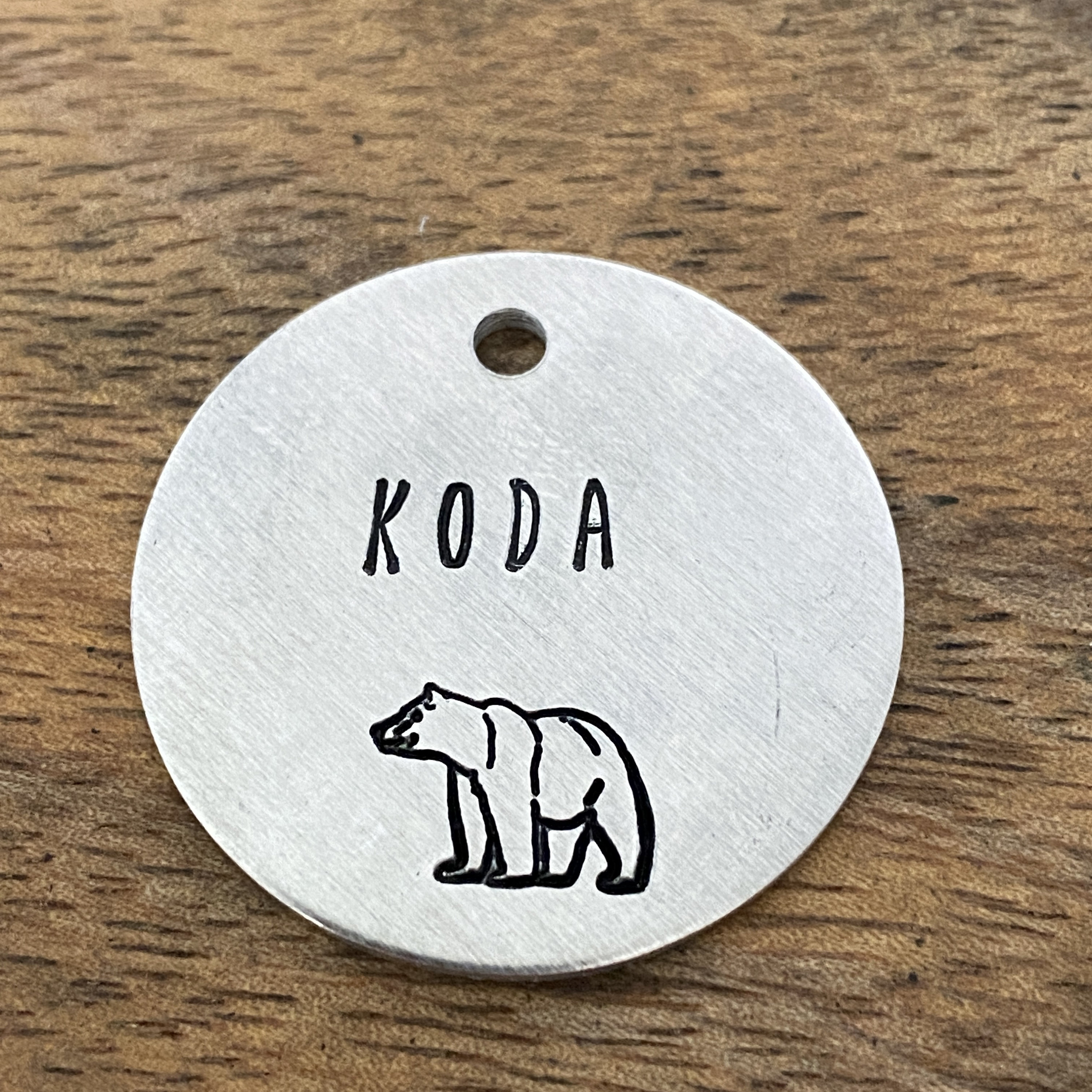 Bear shaped dog tag deals