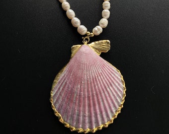 Collar de perlas de playa Venus Seashell Collar de perlas de diseño