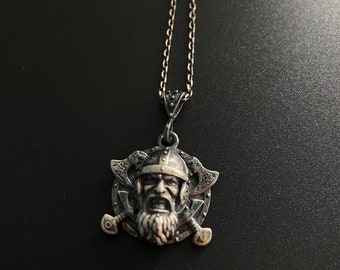 Nordischer Krieger Silber Halskette mit Kette