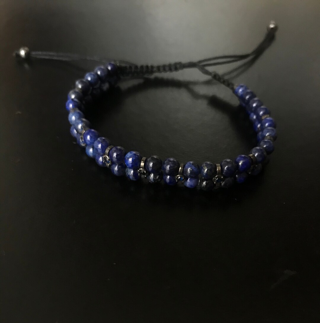 Lapis Silver Men's Bracelet - Etsy