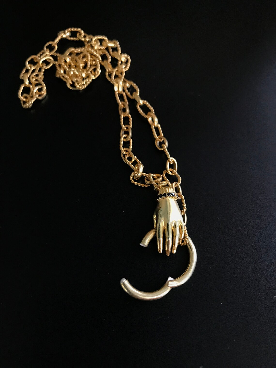 Vintage style hand necklace. Etsy