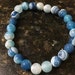 Blue Sea Glass Bead Bracelet 8mm