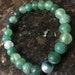 Green  Sea Glass Bead Bracelet 8mm