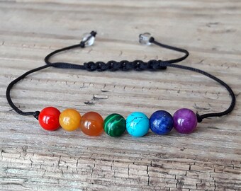 Chakra bracelet yoga bracelet seven chakra bracelet gemstone therapy healing meditation bracelet energy bracelet power bracelet wrist mala