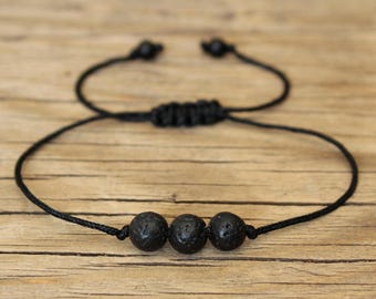 Lava stone diffuser bracelet onyx lava healing bracelet black bracelet unisex essential oil diffuser bracelet stress anxiety relief bracelet