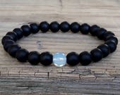 Unisex black bracelet for men shungite bracelet moonstone bracelet gemstone bracelet power bracelet protection bracelet gift for boyfriend