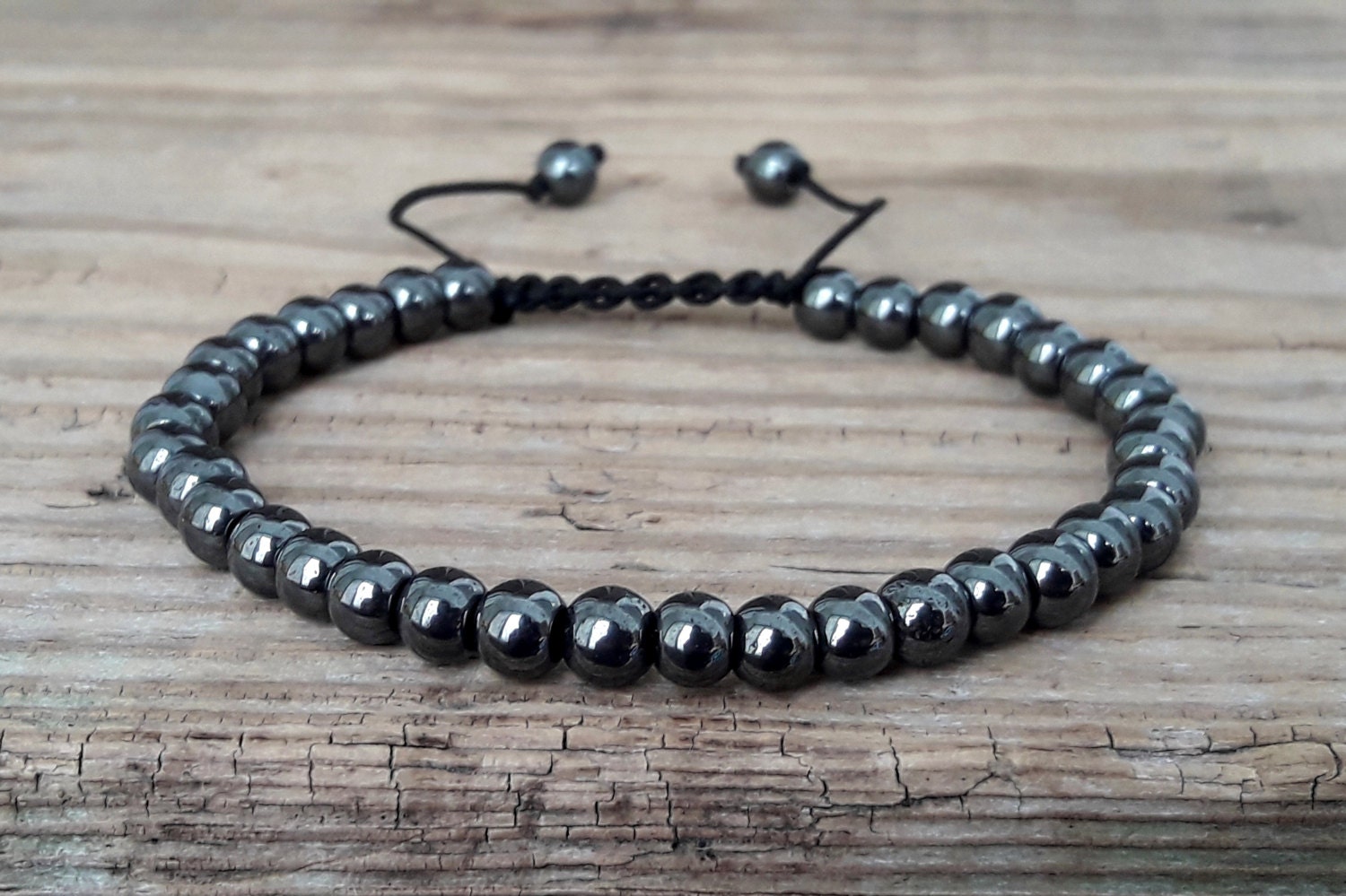 Hematite bracelet hematite power bead bracelet black stone Etsy
