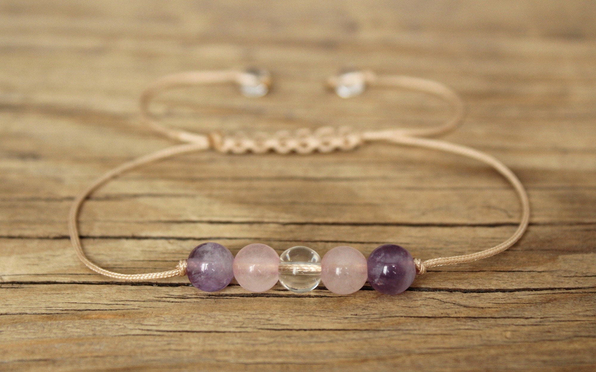 Negative energy protection clear quartz rose quartz amethyst bracelet…