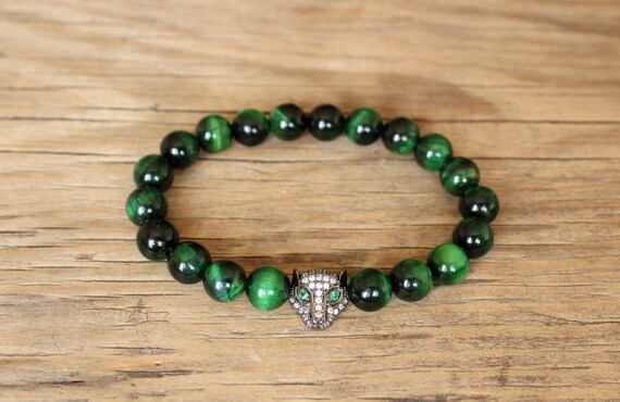 green tiger eye bracelet