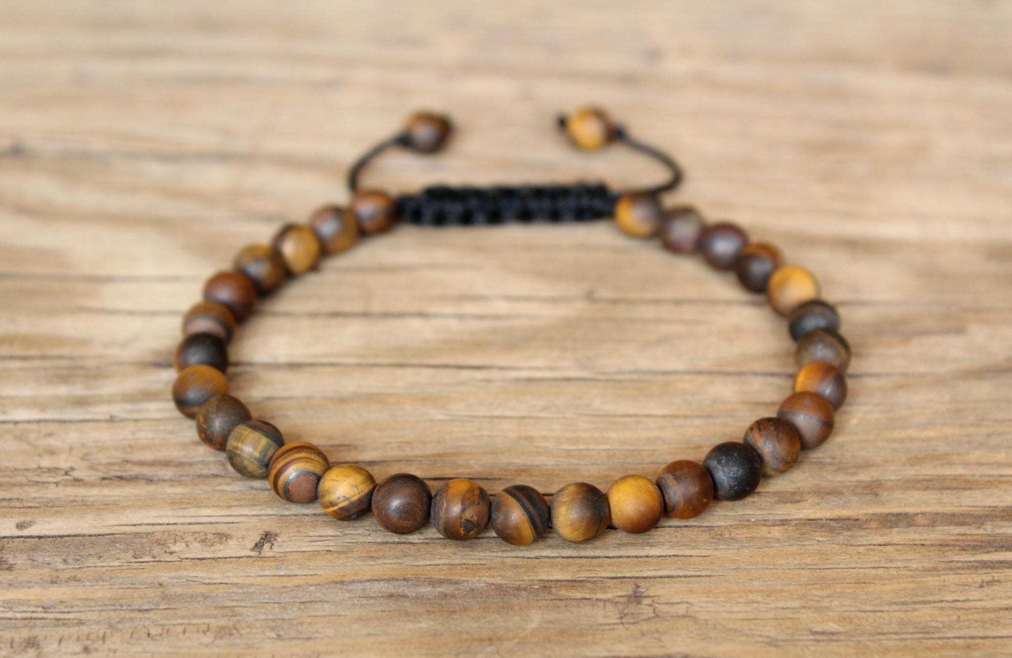 Matte tiger eye bracelet men bead bracelet tigers eye gemstone bracel…