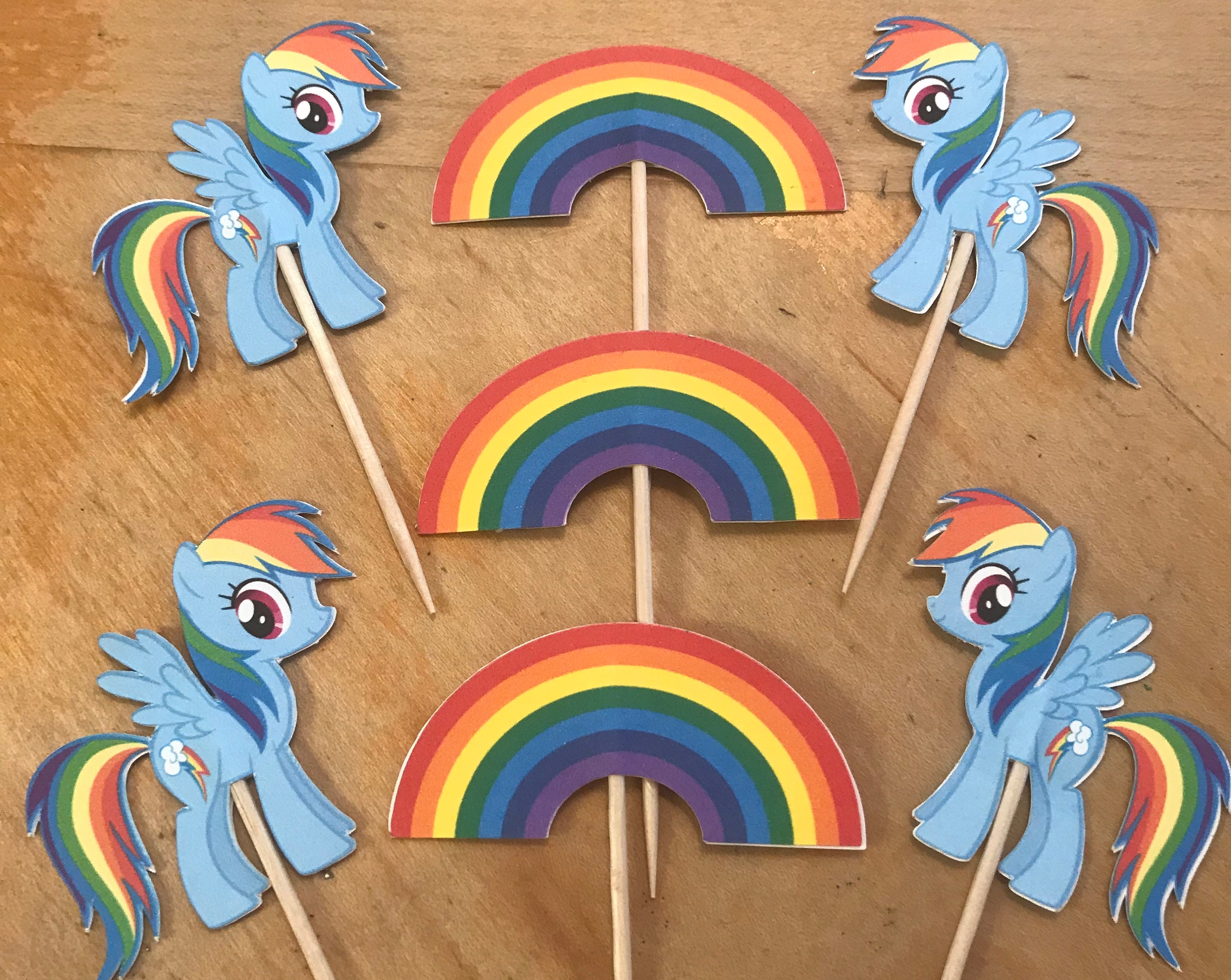 Rainbow dash Cupcake Toppers Etsy