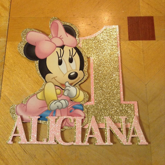 Personalized Baby Minnie Mouse 1st Birthday Cake Topper Etsy