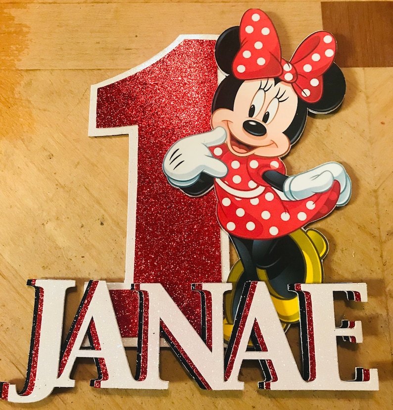 Minnie Mouse Personalized Cake Topper