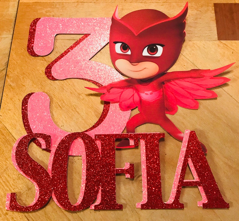 PJ MaskOwlette Personalized Cake Topper