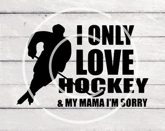 SVG Clipart I love Hockey for Silhouette, Cricut, SVG compatible machines