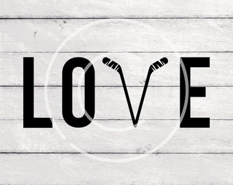 SVG Clipart Valentine Love Hockey for Silhouette, Cricut, SVG compatible machines