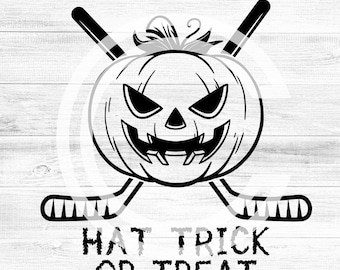 SVG Clipart Pumpkin Hockey Halloween / Hat Trick / Shirt / Wood Sign / for Silhouette, Cricut, SVG compatible machines