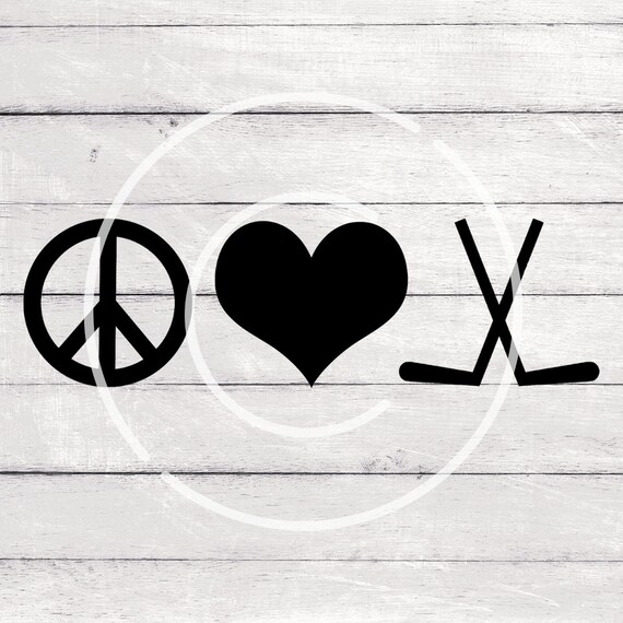 Download Svg Clipart Peace Love Hockey For Silhouette Cricut Svg Etsy
