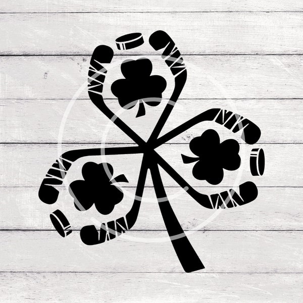 SVG Clipart Shamrock Hockey St Patrick's Day for Silhouette, Cricut, SVG compatible machines