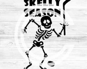 SVG Clipart Skeleton Hockey Halloween / Skelly Season / Shirt / Wood Sign / for Silhouette, Cricut, SVG compatible machines