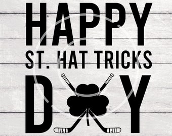 SVG Clipart Shamrock Hockey St Patrick's Hat Tricks Day for Silhouette, Cricut, SVG compatible machines