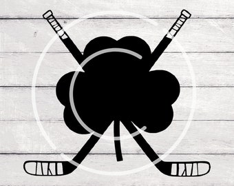 SVG Clipart Shamrock Hockey St Patricks Day for Silhouette, Cricut, SVG compatible machines